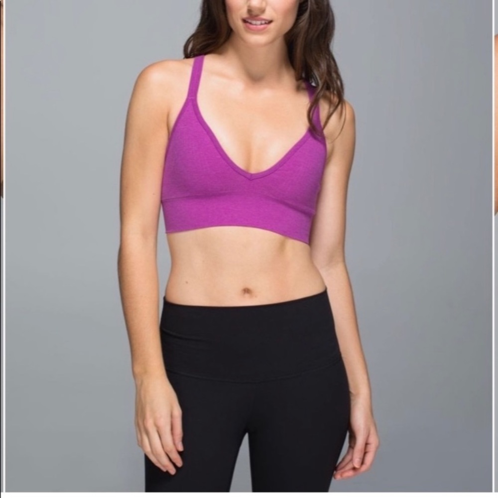 Lululemon Ebb To Street Seamless Bra Magenta 2 - Picture 1 of 6